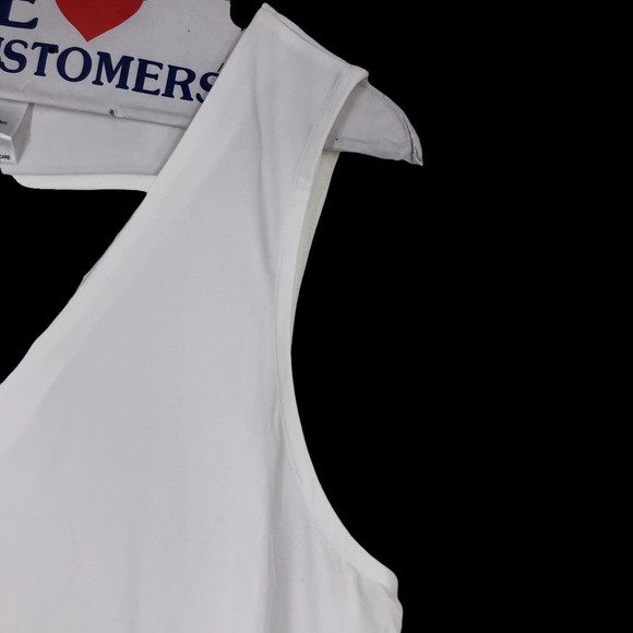 Masseys Silky Rayon Spandex Tank Top w/Plunging V Neckline & Lattice sz XL - Picture 4 of 5